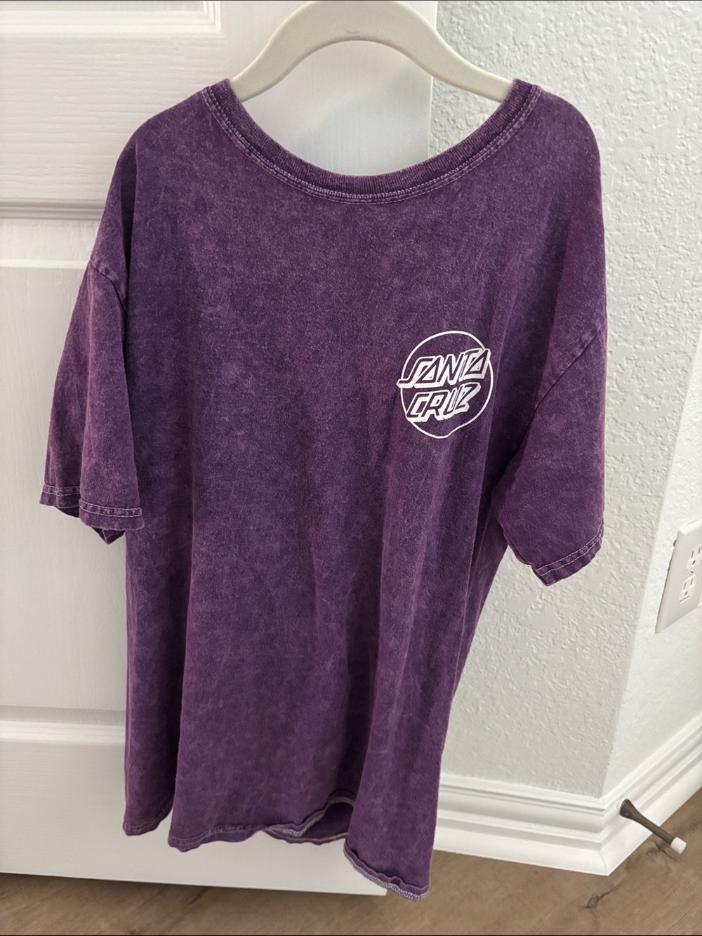 Santa Cruz Purple Logo Shirt with White Graphic